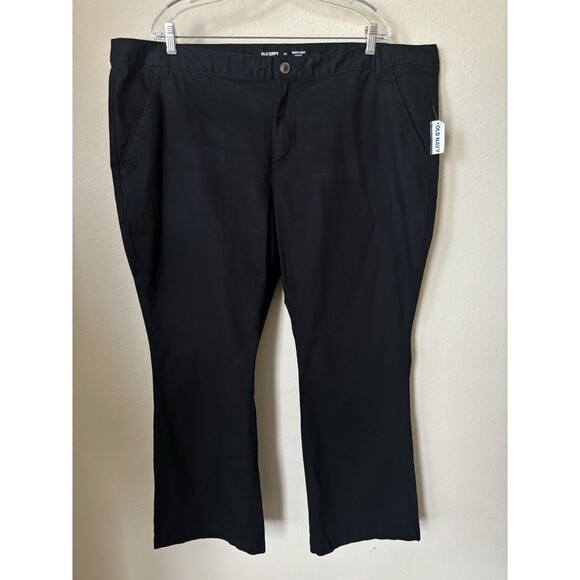 Old Navy Women's Size 24 Black Boot-Cut Stretch Uniform Chino Pants - NWT - Picture 1 of 6